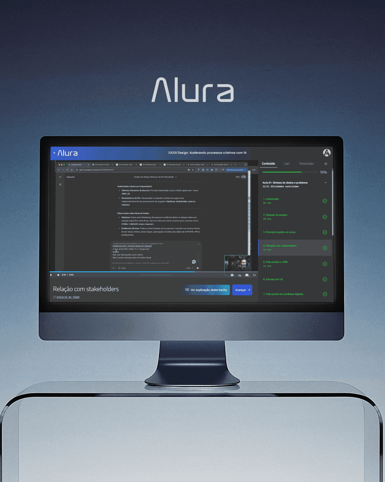 The new Alura class screen displayed on a desktop monitor